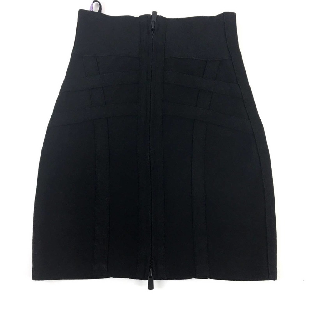 Herve Leger Bodycon Skirt XS Black Zipper